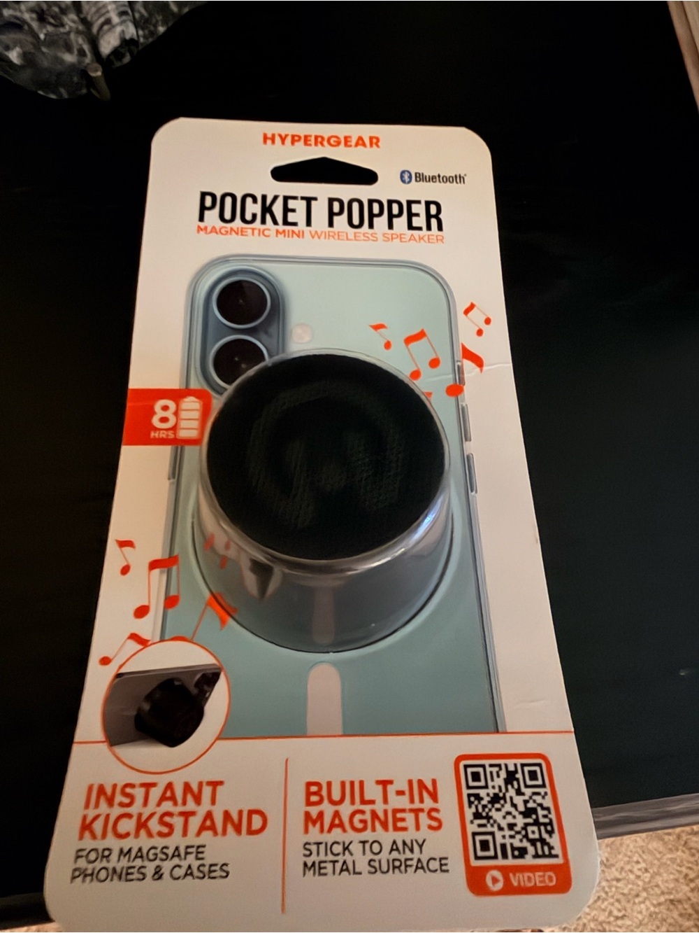 HyperGear Pocket Popper Magnetic Mini Wireless Speaker — Black